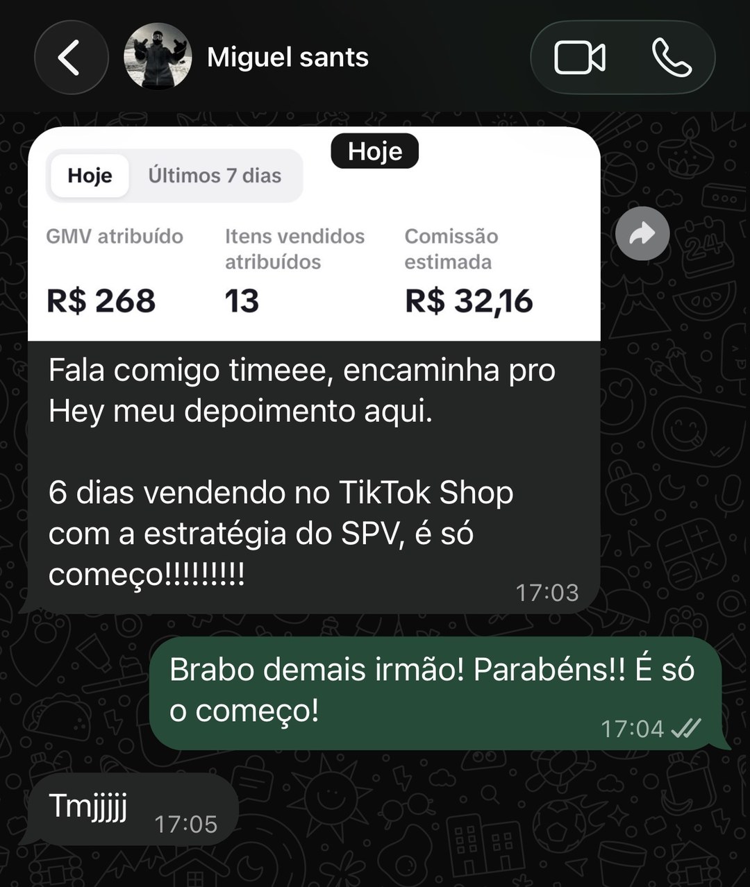 Depoimento do Miguel: 6 dias vendendo no TikTok Shop com a estratégia do SPV